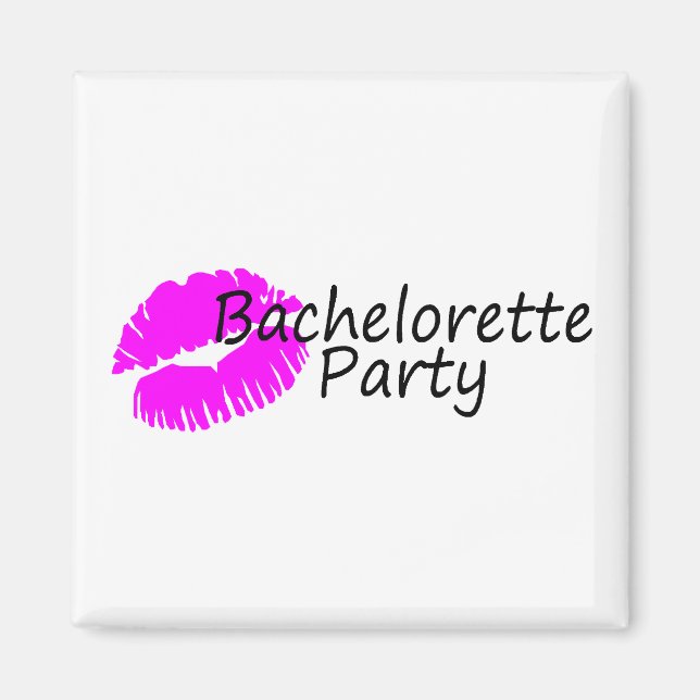 Aimant Bachelorette Party (Baiser Rose) (Devant)