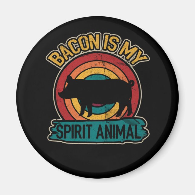 Aimant Bacon est mon esprit Animal Bacon Lover Grilling (Devant)