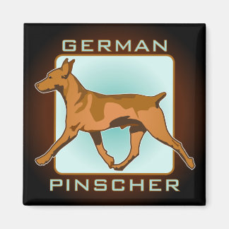 Aimant Badge allemand Pinscher, carré