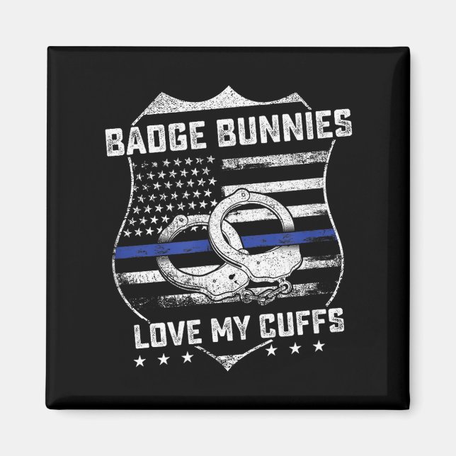 Aimant Badge Bunnies Love My Cuffs Funny Lice Humor  (Devant)