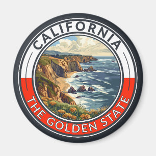 Aimant Badge California Travel Art
