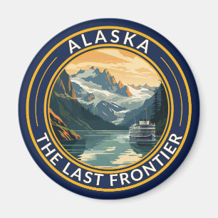 Aimant Badge d'art de voyage de l'Alaska
