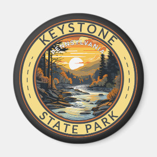Aimant Badge d'art de voyage Keystone State Park Pennsylv