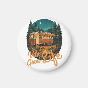 Aimant Badge de Camping Aventure de la Bonne Vie en Van V