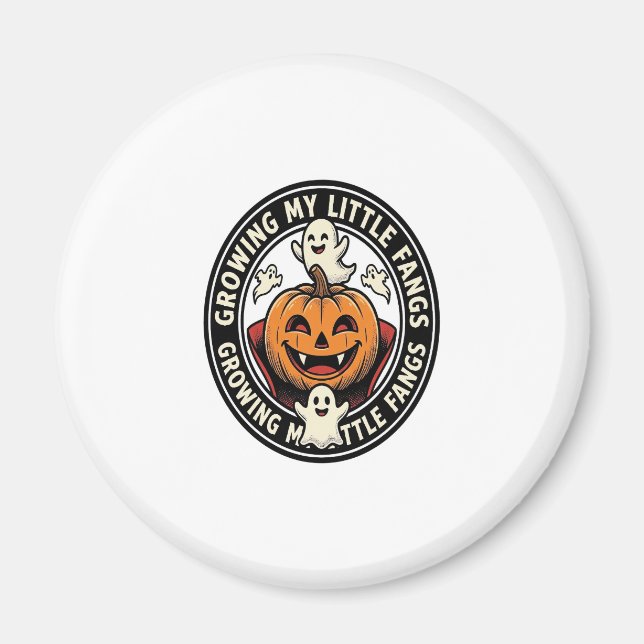 Aimant Badge de citrouille de vampire faisant pousser mes (Devant)