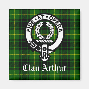 Aimant Badge de crête et tartan du clan Arthur