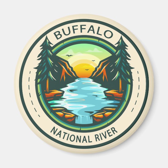 Aimant Badge de l'Arkansas de la rivière Buffalo National (Devant)