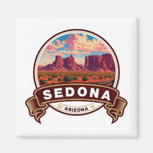 Aimant Badge de voyage coloré Sedona Arizona