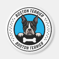 Badge d'illustration de Boston Terrier Peeking