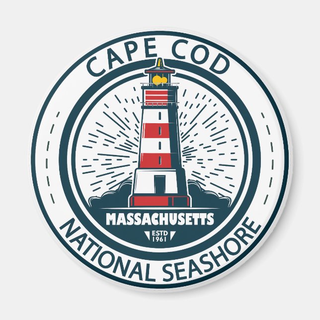 Aimant Badge du Massachusetts de Cape Cod National Seasho (Devant)