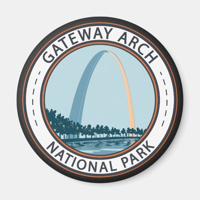 Aimant Badge du parc national Gateway Arch (Devant)