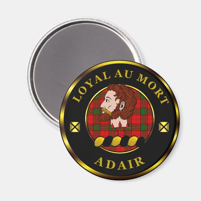 Aimant Badge et tartan du clan Adair (Recto/Verso)
