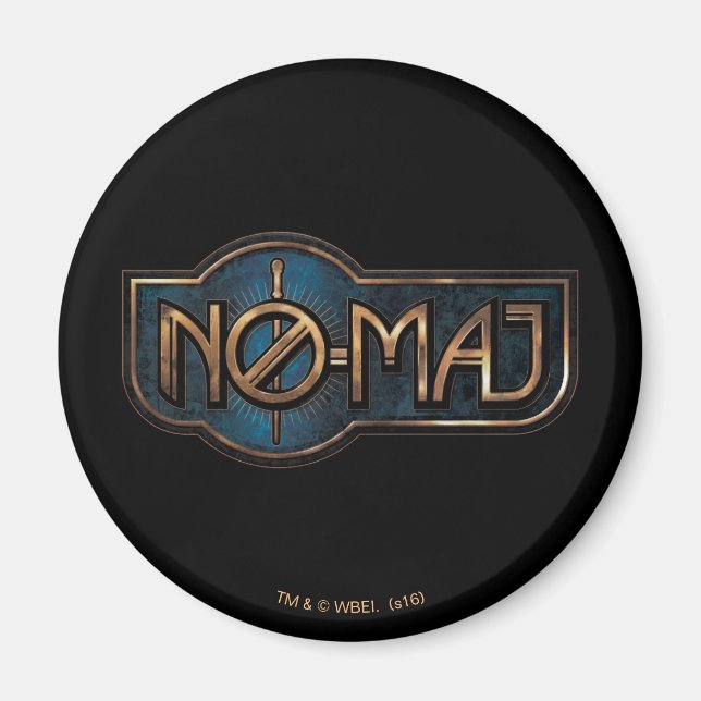Aimant Badge NO-MAJ™ en or et marbre (Devant)