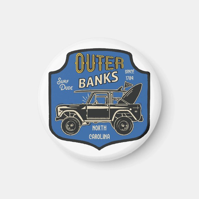 Aimant Badge Outer Banks NC (Devant)