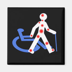 Aimant Badge Rond 5 Cm Porte-clefs Handicap invisible / V