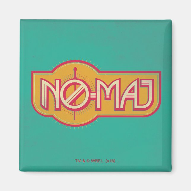 Aimant Badge rouge et jaune NO-MAJ™ (Devant)