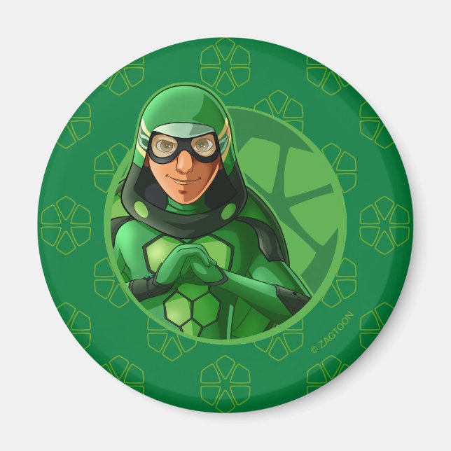Aimant Badge vert Carapace (Devant)