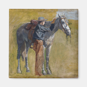 Aimant Badlands américaines : Cow-boy du Far West avec ch