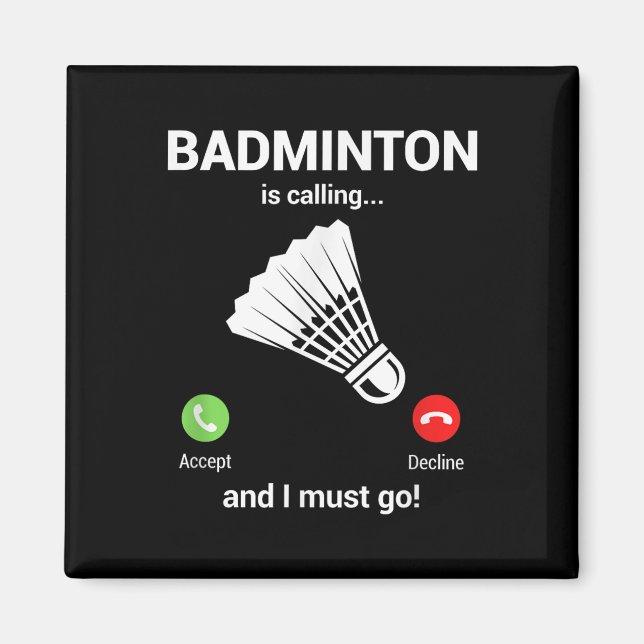 Aimant Badminton appelle amateur de badminton Badminton d (Devant)
