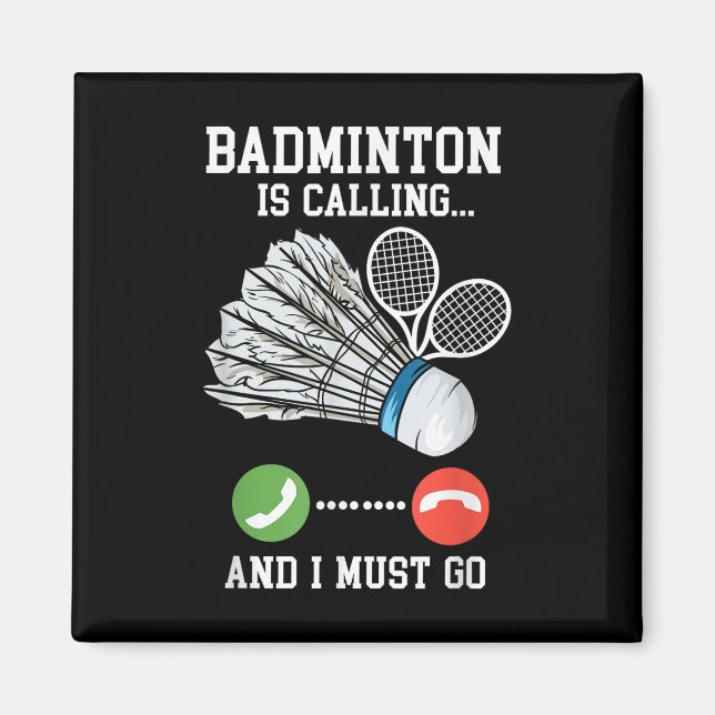 Aimant Badminton Appelle, Birdie Citation (Devant)