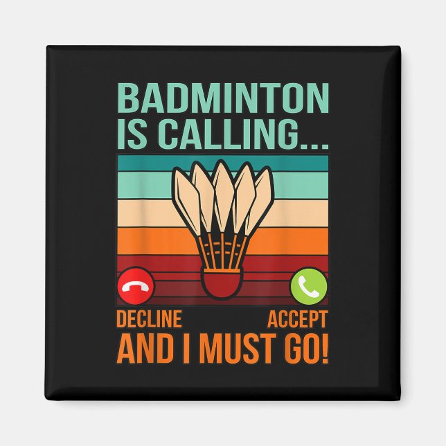 Aimant Badminton Appelle Shutter Lover Player Coach Gr (Devant)