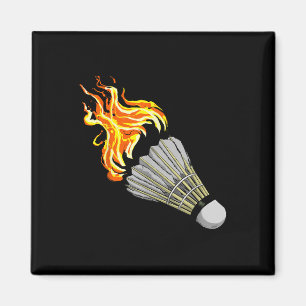 Aimant Badminton coloré flamme navette Art Sports