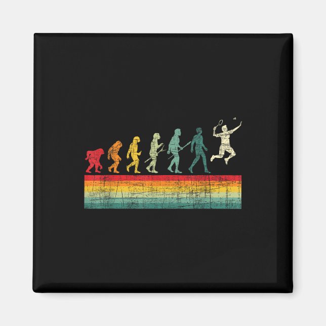 Aimant Badminton Evolution - Retro Sports Lover Shuttle (Devant)