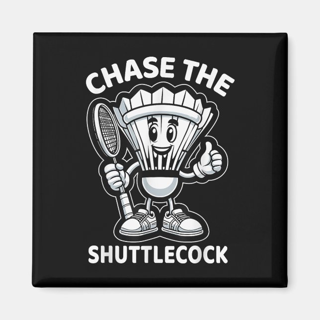 Aimant Badminton Forever Cartoon Shuttle Et Racket Graphe (Devant)