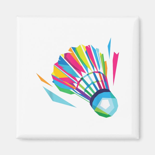 Aimant Badminton Game Shuttle Sport Badminton Pop Art (Devant)