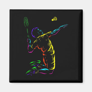 Aimant Badminton Graphic Badminton Player Navette Sports