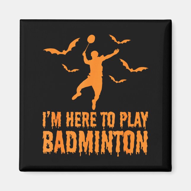Aimant Badminton Halloween Épouvantable Badminton  (Devant)