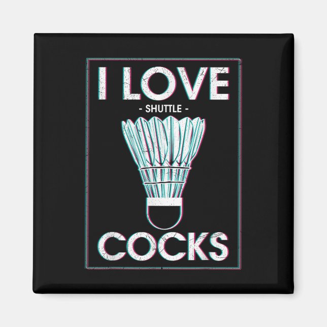 Aimant Badminton I Love S Badminton Joueur Badminton (Devant)