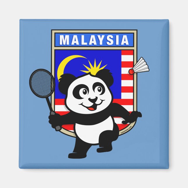 Aimant Badminton Malaysia Panda (Devant)