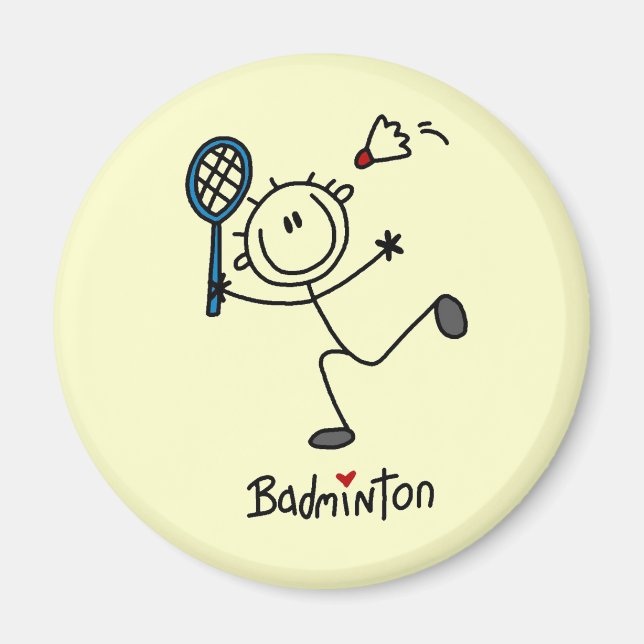 Aimant Badminton masculin simple à bâtons (Devant)