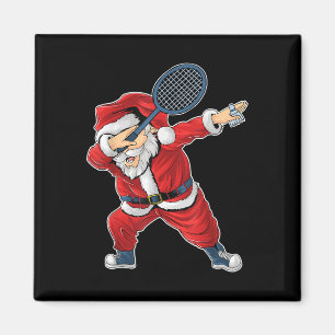 Aimant Badminton Noël Santa Claus Dabbing Avec Volant