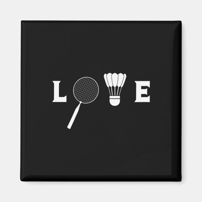 Aimant Badminton Player Racket Sports Shutting Funny Badm (Devant)