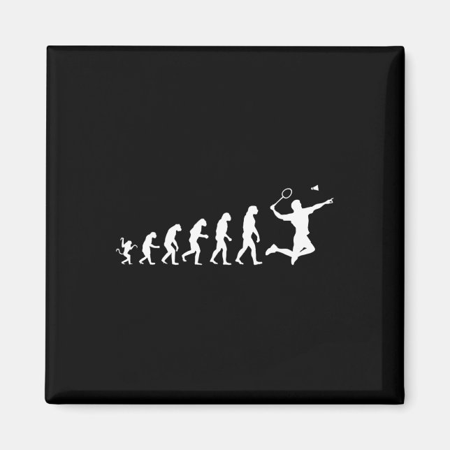 Aimant Badminton Pour L'Évolution Humaine (Devant)