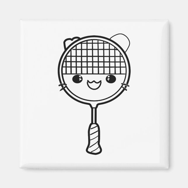 Aimant Badminton Racket Cartoon Look Shuttle Jeu (Devant)