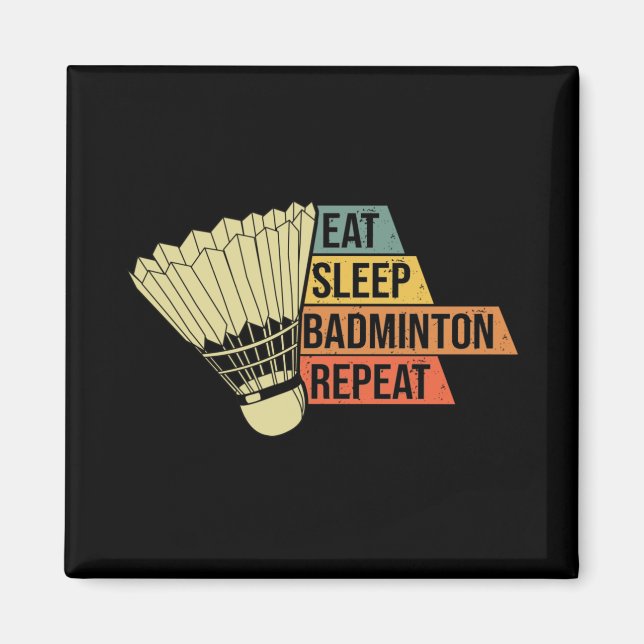 Aimant Badminton Retro Vintage (Devant)