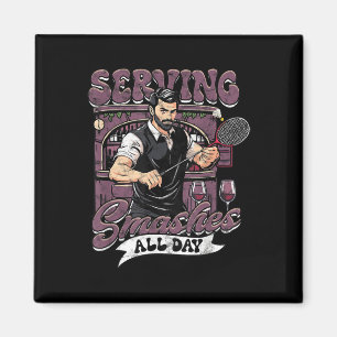 Aimant Badminton Servant Des Smashes Toute La Journée