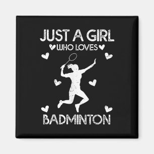 Aimant Badminton Sport Adulte Tee Juste Une Fille Qui Aim