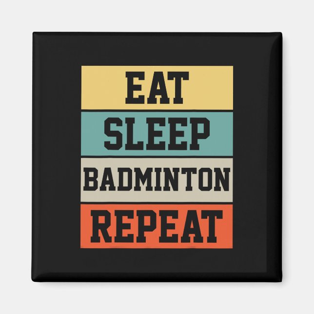 Aimant Badminton Sport Player Retro Funny Cadeau (Devant)