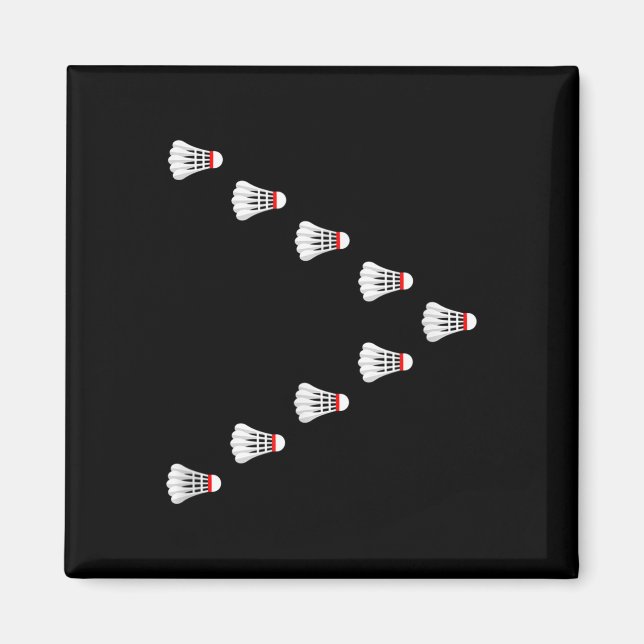 Aimant Badminton - Volants volant en formation en V  (Devant)