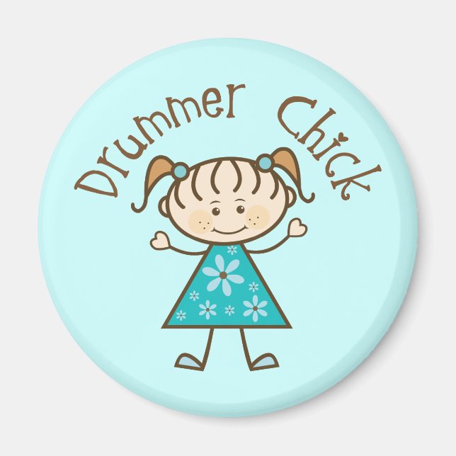 Aimant Baguette mignonne fille tambour poussette (Devant)