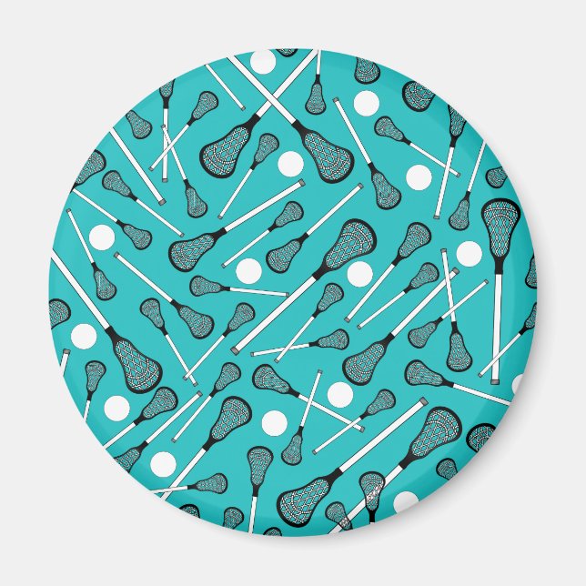 Aimant Baguettes de crosse turquoise motif (Devant)