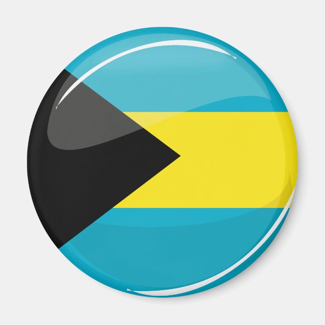 Aimant Bahamas Drapeau rond et brillant (Devant)