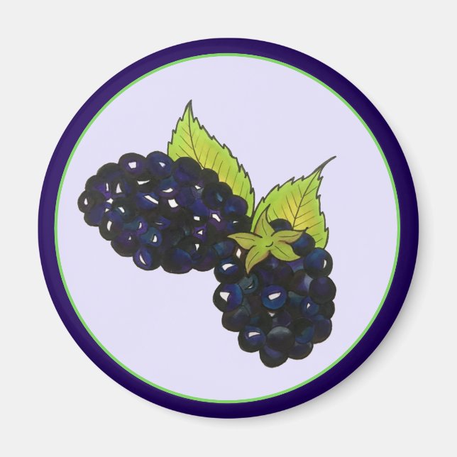 Aimant Baies-mûres d'été Blackberry Berry Berries (Devant)