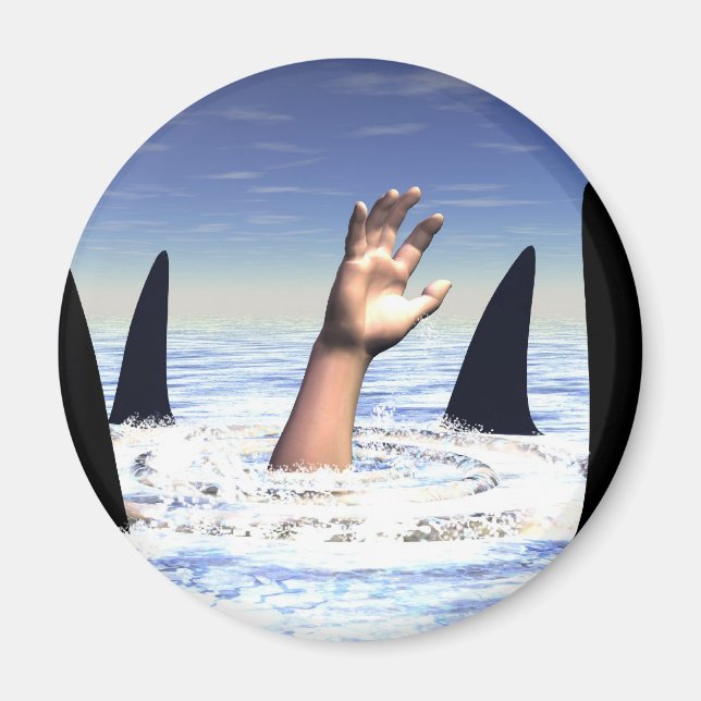 Aimant Baignade avec requins (Devant)