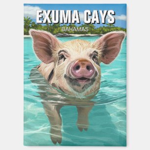 Aimant Baignade Cochon Exuma Cays Bahamas Voyage