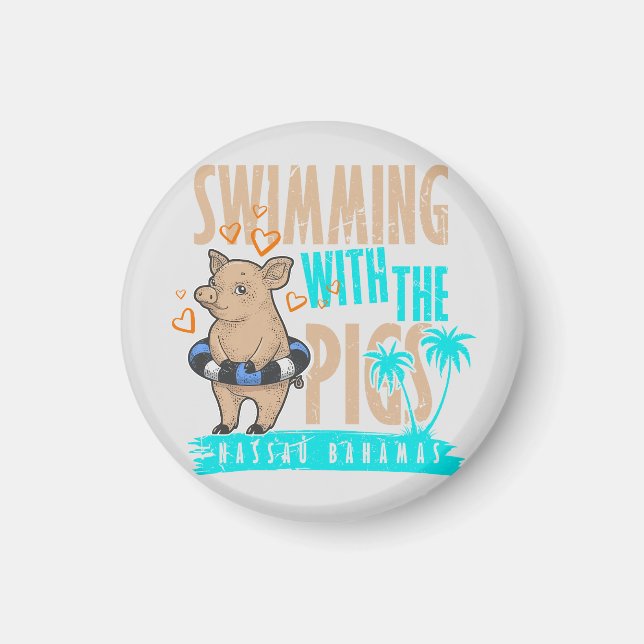 Aimant Baignade Cochon Nassau Bahamas Croisière sur circu (Devant)